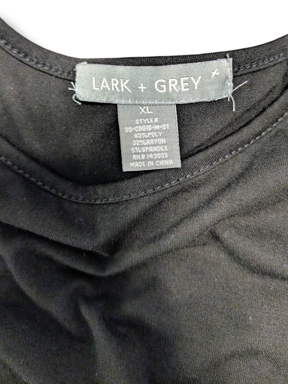 Lark & Grey Black Maxi Dress - Classic Short Sleeve, Size XL - Picture 3 of 6